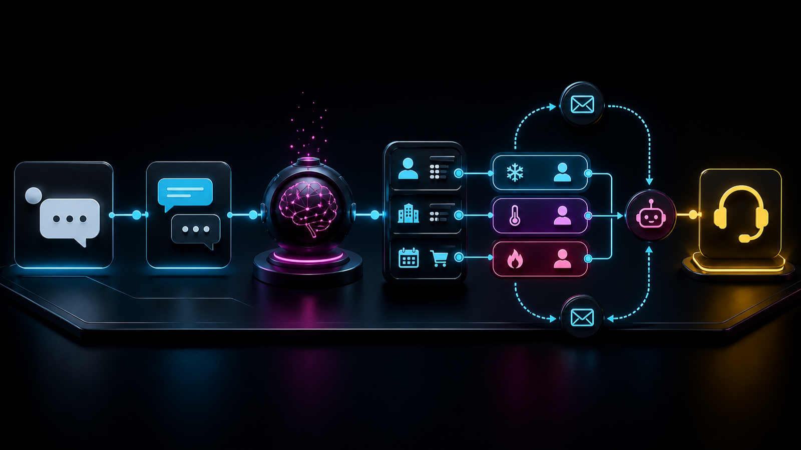 Fluxo de automação que transforma comentário em conversa, qualificação, follow-up e atendimento humano