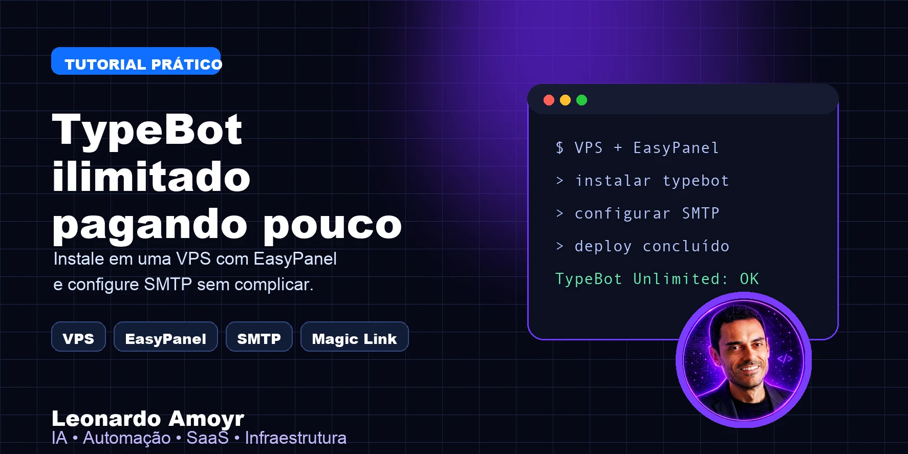 TypeBot ilimitado em uma VPS com EasyPanel e SMTP